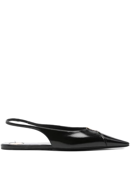 Туфли-лодочки с острым носком на ремешке Saint Laurent Babylone black