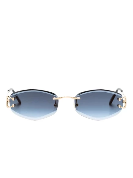 Солнцезащитные очки в овальной оправе Cartier Eyewear Signature C gold