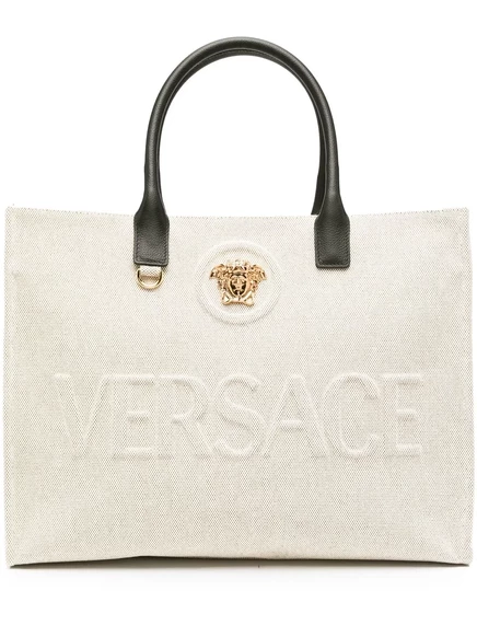 Большая холщовая сумка-тоут La Medusa от Versace neutrals