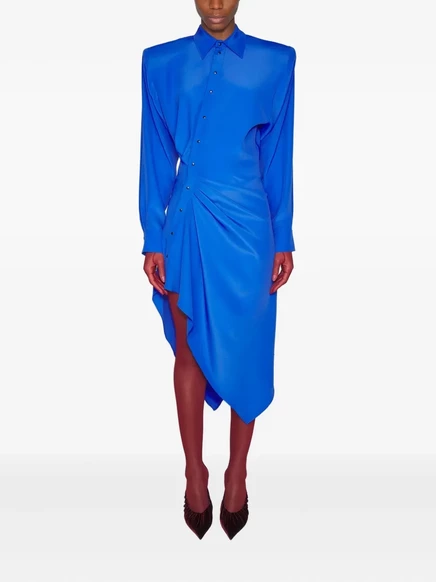 Женское платье Mugler асимметричное, синее
