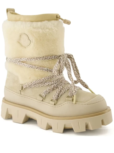 Ботильоны Moncler Peak Après из овечьей шерсти на шнуровке neutrals