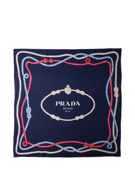 Женский шелковый платок Prada, синий