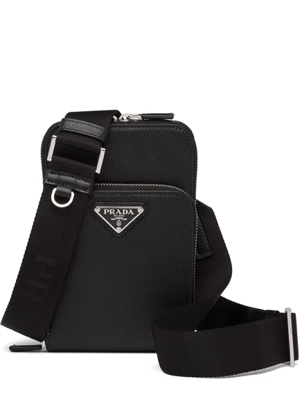 Мужской чехол для смартфона Prada из кожи Saffiano, черный