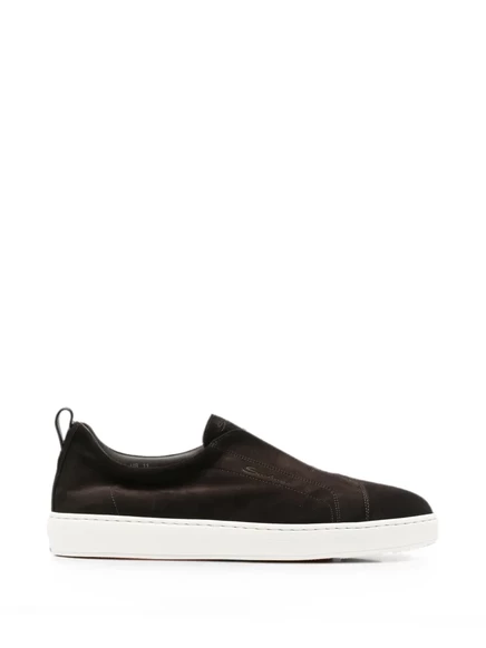 Мужские слипоны Santoni Victory из замши, коричневые
