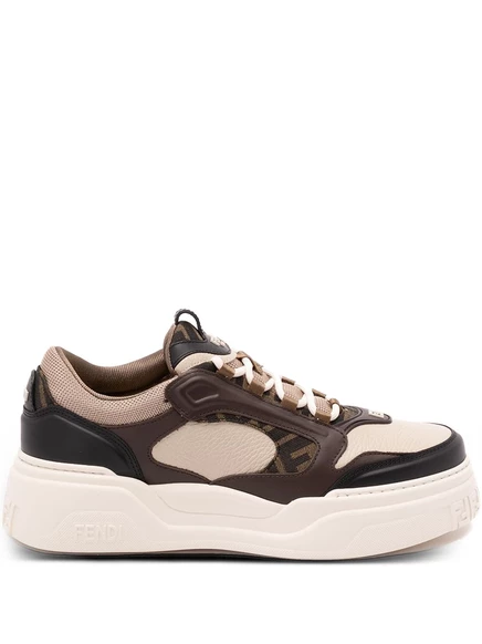 Кожаные кроссовки FENDI Force brown