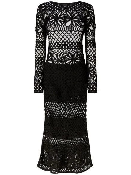Женское трикотажное платье макси PINKO, черное
