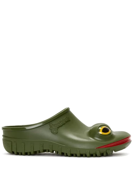 Унисекс клоги JW Anderson x Wellipets «Frog» с рисунком лягушки, хаки