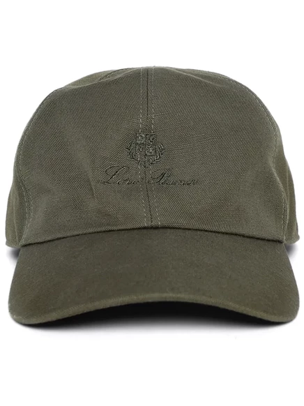 Мужская бейсболка Loro Piana с вышитым логотипом, зеленая