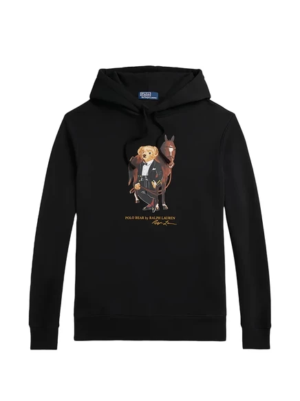Мужская худи Polo Ralph Lauren Polo Bear с принтом, черная