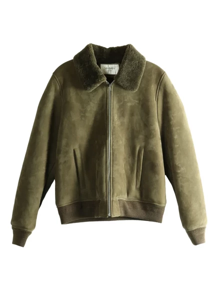 Жакет с овечьим воротником от Saint Laurent green