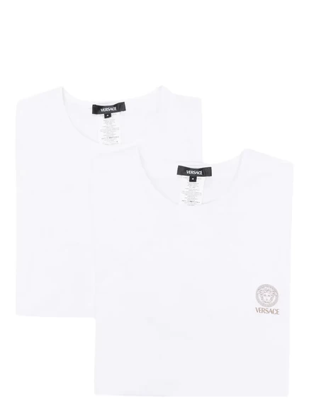 Хлопчатобумажные футболки с логотипом Versace (две упаковки) white