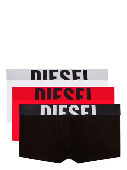Мужские боксеры Diesel 3 шт. с логотипом, красно-черные