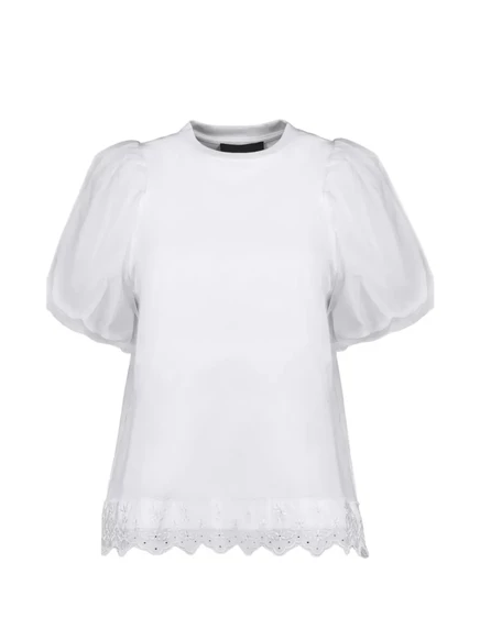 Женская футболка Simone Rocha с кружевом, белая