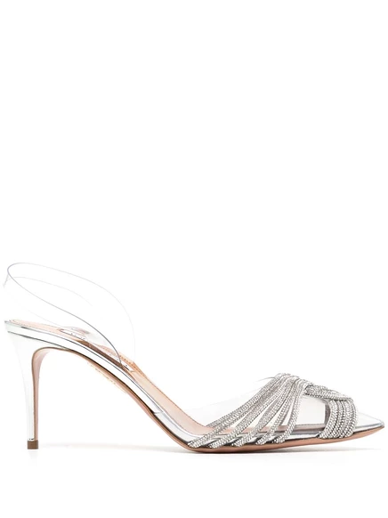 Женские туфли Aquazzura Gatsby на каблуке, серебристые