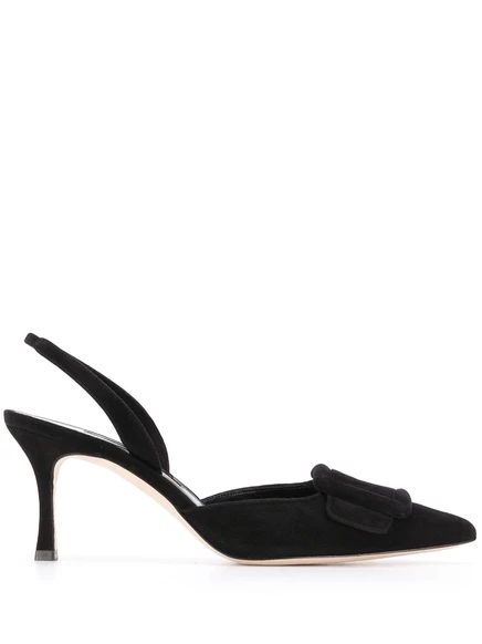 Туфли-лодочки Manolo Blahnik с пряжкой спереди black
