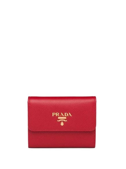 Квадратный бумажник с логотипом Prada-бляшка red
