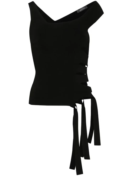 Женский бандажный вязаный топ Mugler, черный