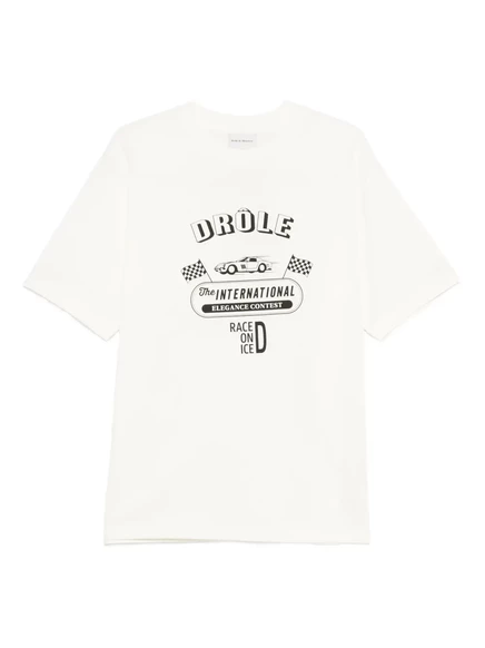 Футболка с графическим принтом Drôle De Monsieur white