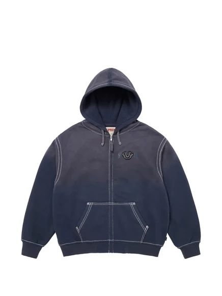 Мужская худи Supreme x True Religion на молнии, синяя