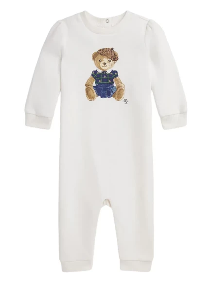 Комбинезон для девочек Polo Ralph Lauren с мишками, белый