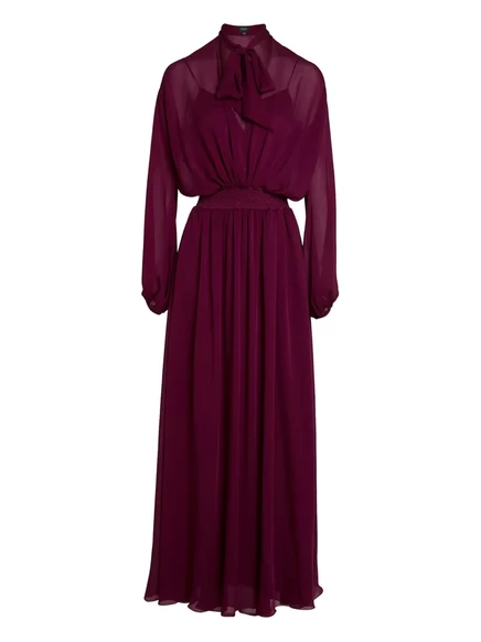 Шелковое макси-платье с завязкой на шее от Giambattista Valli purple