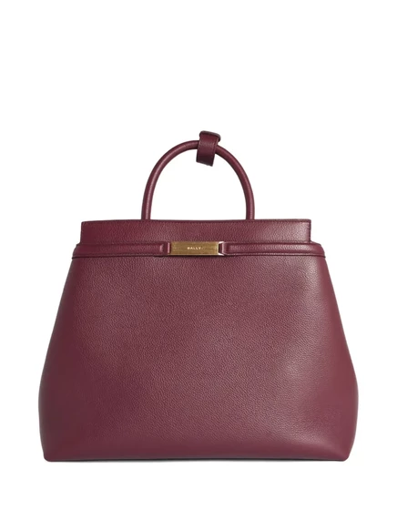 Женская кожаная сумка-тоут Bally Deco, бордовая