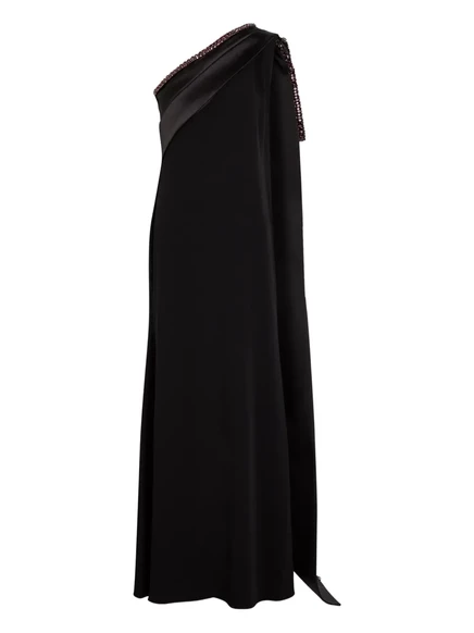 Женское платье Roland Mouret макси на одно плечо с декором, черное