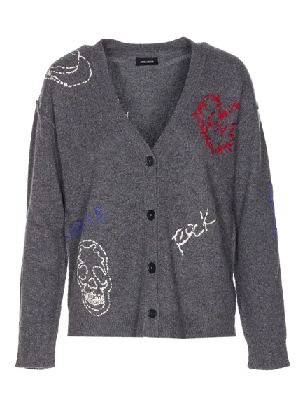 Женский кашемировый кардиган Zadig & Voltaire Mirkaz, серый