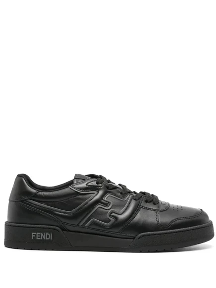 Мужские кроссовки Fendi Match из кожи, черно-серые