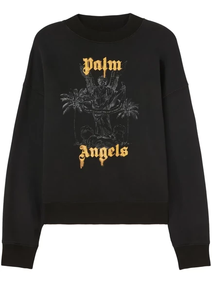 Хлопчатобумажная толстовка с логотипом Palm Angels black