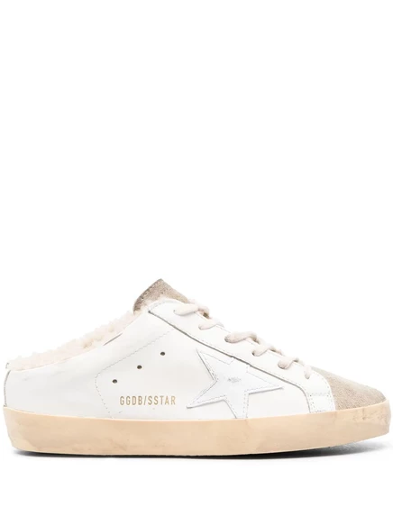 Женские кожаные кеды Golden Goose Super-Star с мехом, белые