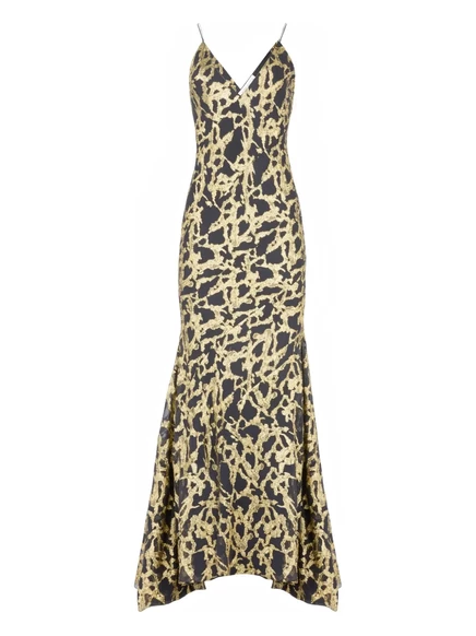 Женское платье Nina Ricci макси с узором, черное