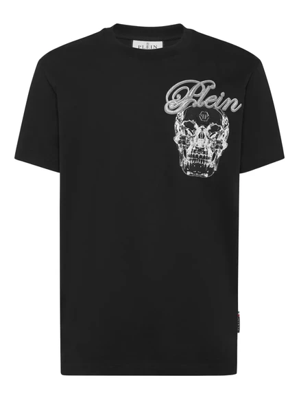 Мужская футболка Philipp Plein с принтом черепа, черная