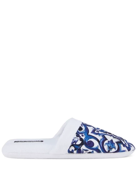Унисекс тапочки Dolce & Gabbana Barocco, белые