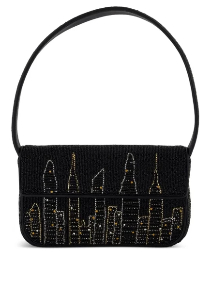 Женская сумка-плечо STAUD Tommy Beaded Skyline, черная