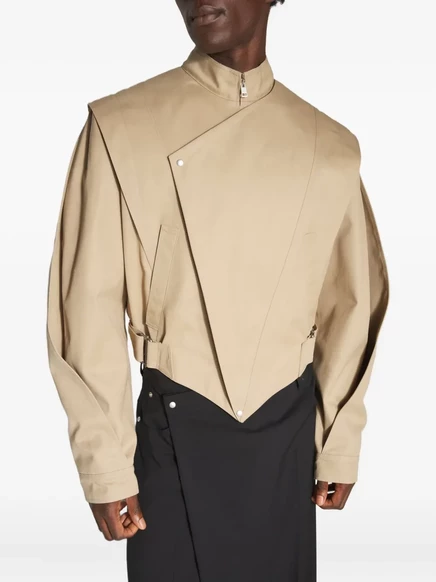 Мужская легкая куртка Mugler с асимметричными панелями, бежевая