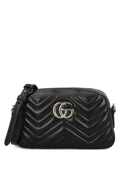 Женская сумка через плечо Gucci GG Marmont мини кожаная, черная