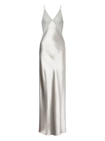 Длинное атласное платье от Alberta Ferretti grey