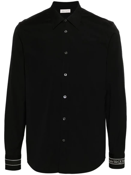 Хлопчатобумажная рубашка на ремешке с логотипом Alexander McQueen black
