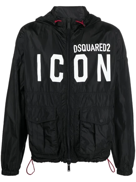 Мужская куртка DSquared2 Icon колор‑блок, черно‑белая