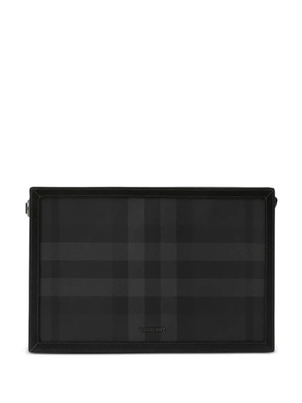 Мужской клатч Burberry в клетку, черный