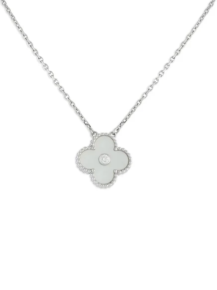 Ожерелье Van Cleef & Arpels 14K, с бриллиантом, серебристое