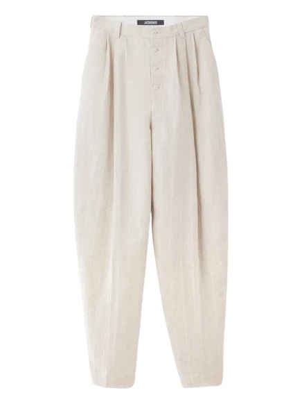 Мужские брюки Jacquemus Le Fernando с защипами, кремовые