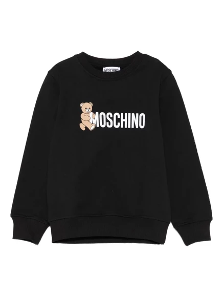 Толстовка с принтом плюшевого мишки Moschino Kids black