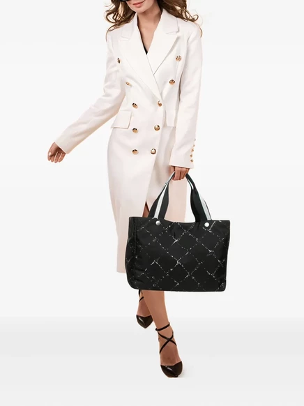 Женская сумка-тоут CHANEL Pre-Owned Travel Ligne, черная