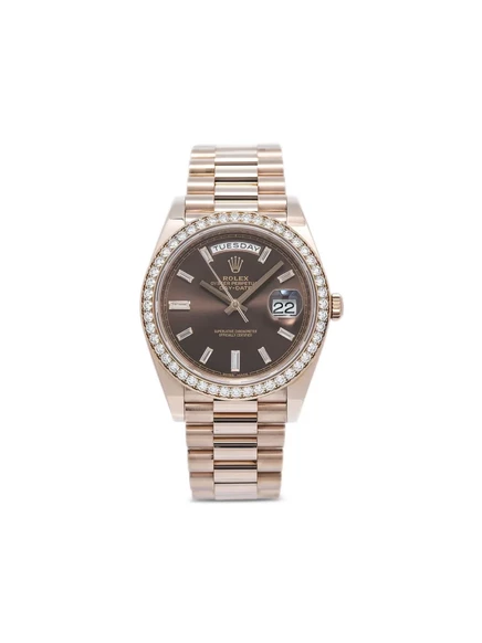 Мужские часы Rolex Day-Date 40 мм 18К розовое золото, коричневые