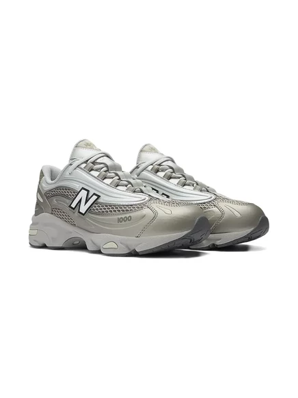 Кружевные кроссовки New Balance Kids 1000 с эффектом металлик grey