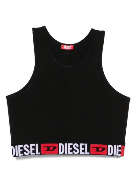 Женский укороченный топ Diesel с логотипом, черный