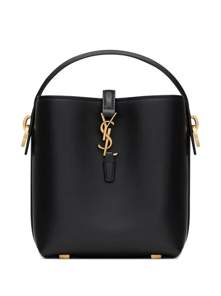 Женская сумка-клатч Saint Laurent Le 37 с логотипом, черная