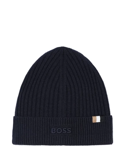 Трикотажная шапочка в рубчик от BOSS Kidswear blue